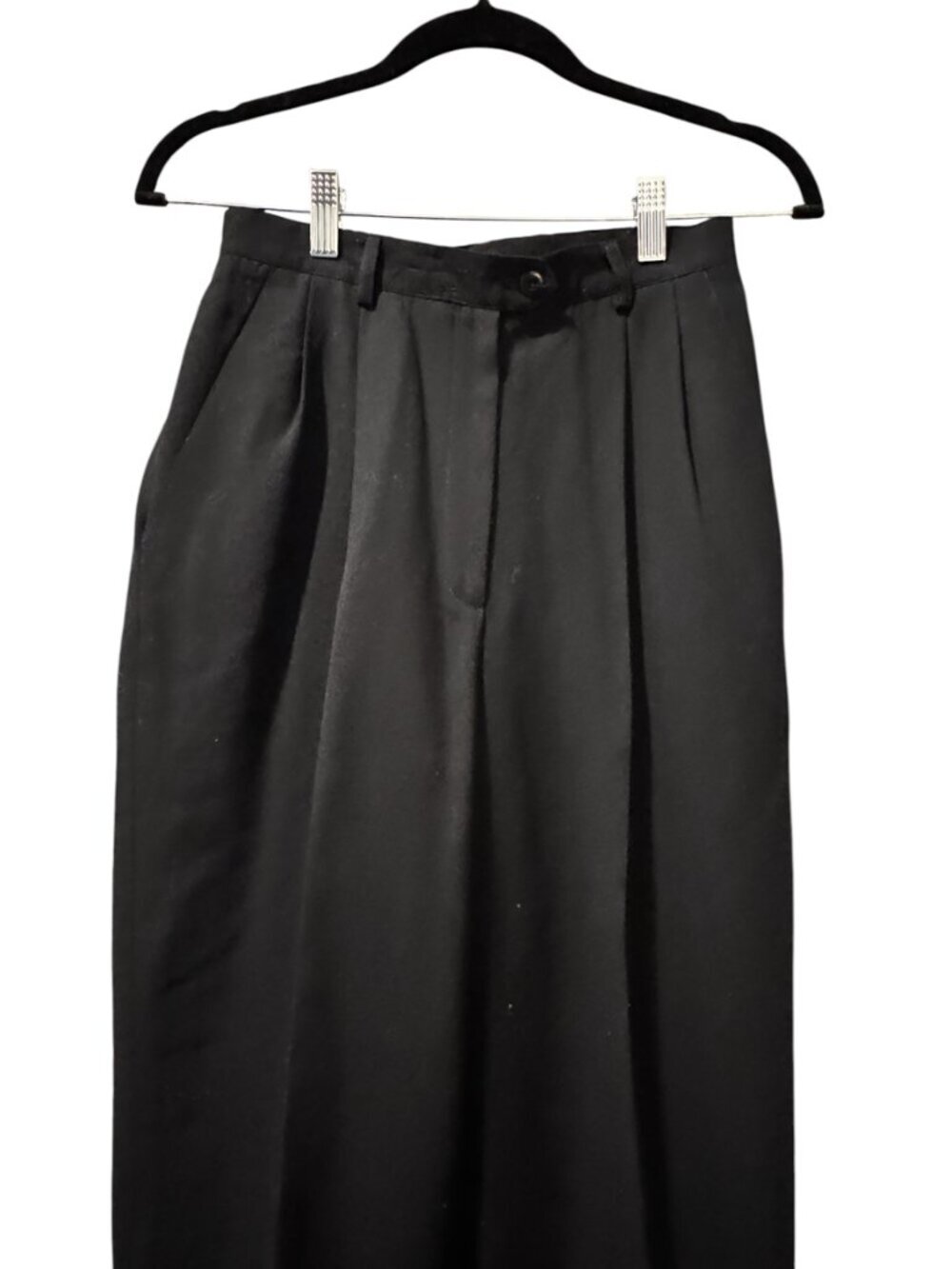 Lauren Ralph Lauren 100% Wool Pleated Dress Pants Black Size 4 - Picture 5 of 7